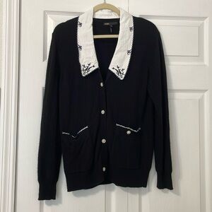 Maje Marianny Collared Wool Blend Sweater